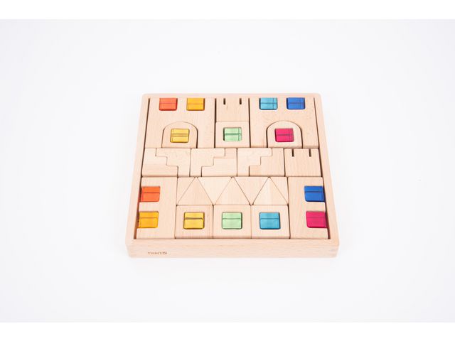 Byggset i trä transparenta stenar 39 /fp | Skola och förskola - Lekmaterial - Bygglek, konstruktion och mosaik | Kontorsexperten