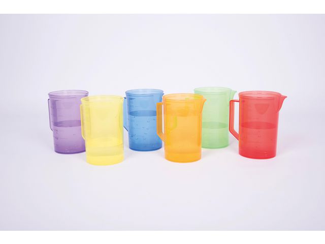 Transparent bägare färgade 6/fp | Skola och förskola - Lekmaterial - Sandlek och vattenlek | Kontorsexperten