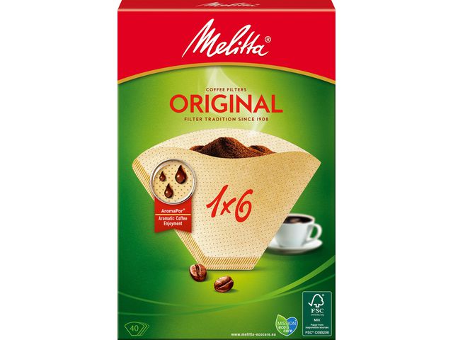 MELITTA Kaffefilter 1x6 oblekta 40/fp