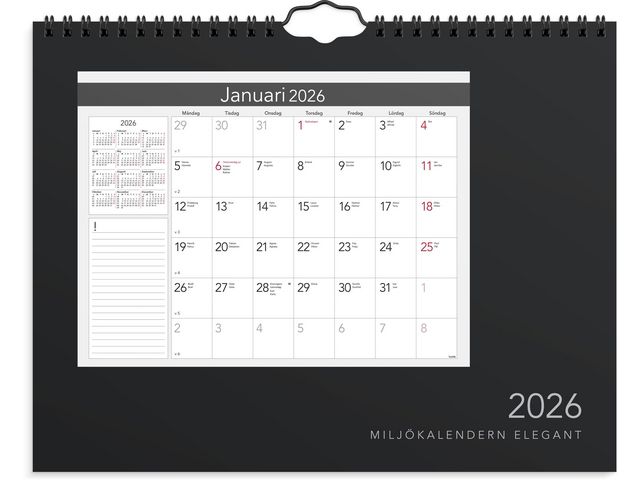 Burde Väggkalender Miljökalendern Elegant 2026 | Almanackor och kalendrar - Väggkalendrar - Bildkalendrar | Kontorsexperten