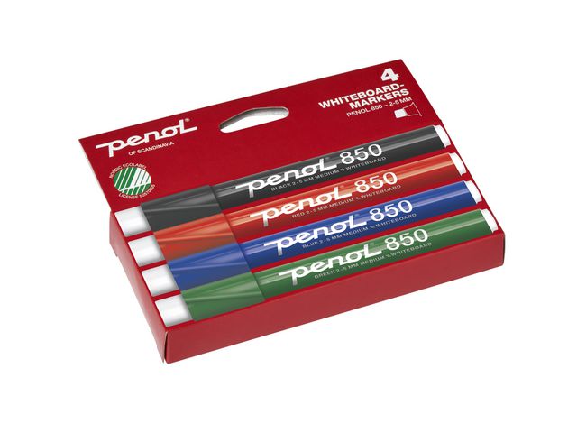 PENOL Whiteboardpenna 850 sned sorterade färger 4/fp | Kontorsmaterial - Pennor - Whiteboardpennor - Skuren spets | Kontorsexperten