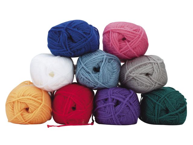 Akrylgarn, 9 färger | Skola och förskola - Hobbymaterial - Garn | Kontorsexperten
