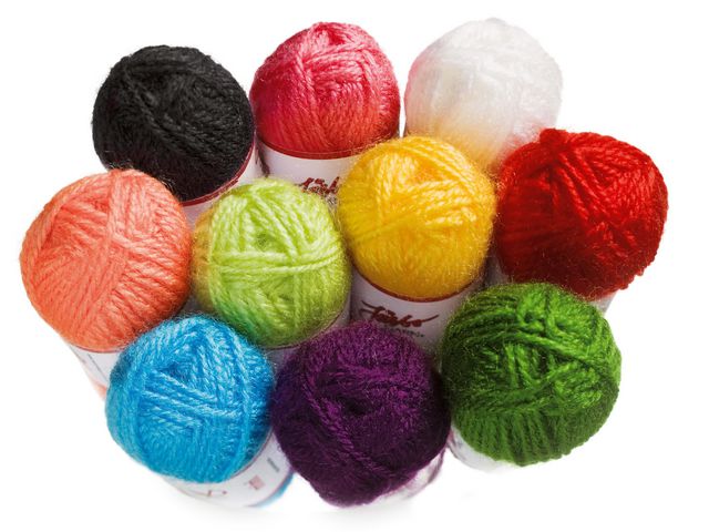 Akrylgarnsset, mini, 10 färger | Skola och förskola - Hobbymaterial - Garn | Kontorsexperten
