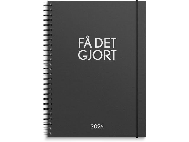 Burde Kalender Få det gjort 2026 svart | Almanackor och kalendrar - Temakalendrar - Produktivitet | Kontorsexperten