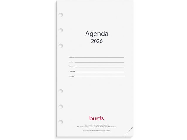 Burde Regent Agenda kalendersats 2026 | Almanackor och kalendrar - Systemkalendrar - Regent | Kontorsexperten