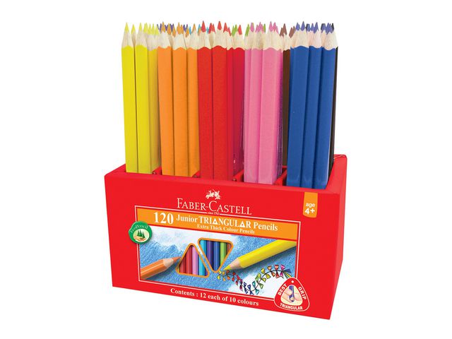 Faber-Castell Färgpenna Triangular 12x10 färger | Skola och förskola - Pennor och tillbehör - Färgpennor - Trekantsgrepp | Kontorsexperten