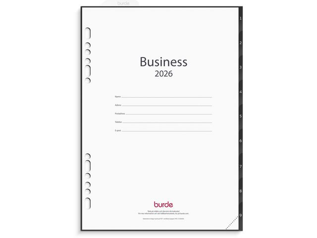 Burde Business grundsats 2026 | Almanackor och kalendrar - Systemkalendrar - Business | Kontorsexperten