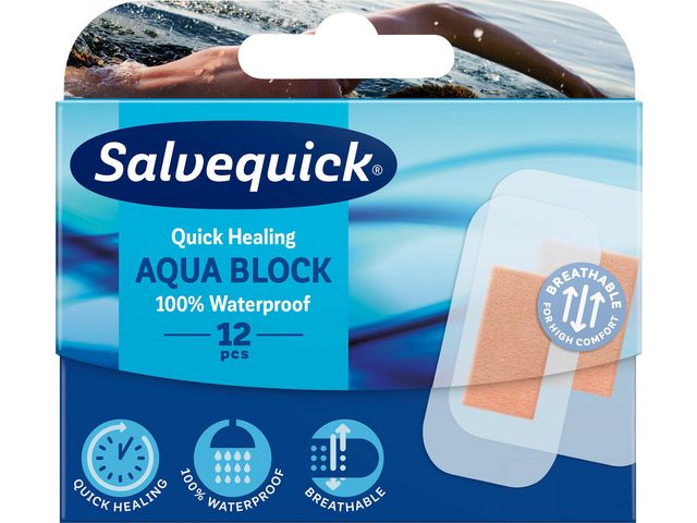 SALVEQUICK Plåster Aqua Block 12/fp | Skyddsutrustning - Första Hjälpen - Plåster | Kontorsexperten