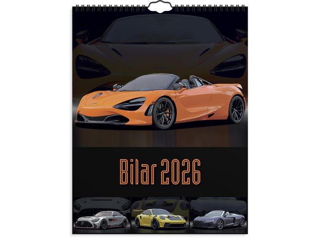 Burde Väggkalender Bilar 2026 | Almanackor och kalendrar - Väggkalendrar - Bildkalendrar | Kontorsexperten