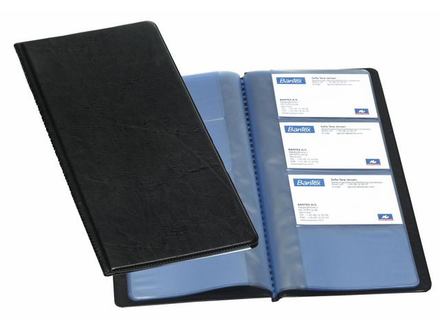 Bantex Visitkortspärm 96 kort svart | Kontorsmaterial - Till skrivbordet - Visitkortspärmar | Kontorsexperten