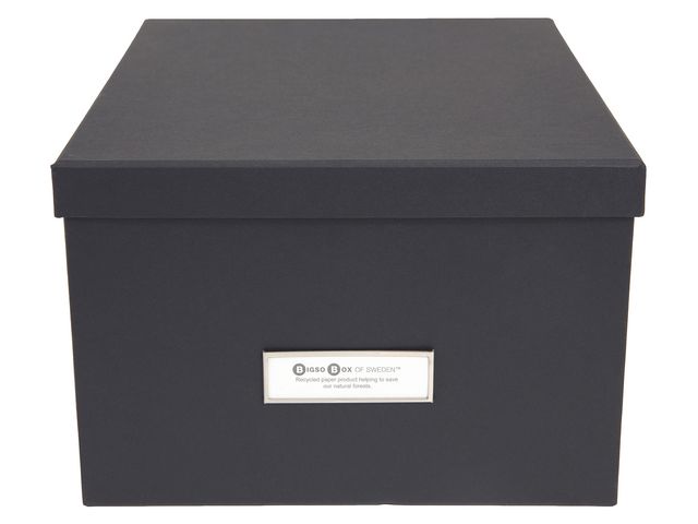Bigso Box Förvaringsbox med lock kartong grå | Kontorsmaterial - Arkivering och kontorsförvaring - Förvaringslådor | Kontorsexperten
