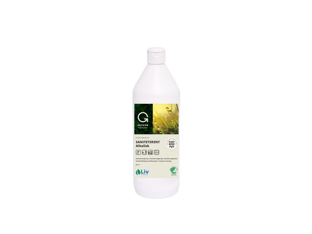 Liv Sanitetsrengöring Greenium alkalisk 1l | Städ och hygien - Rengöringsmedel - Sanitetsrent | Kontorsexperten