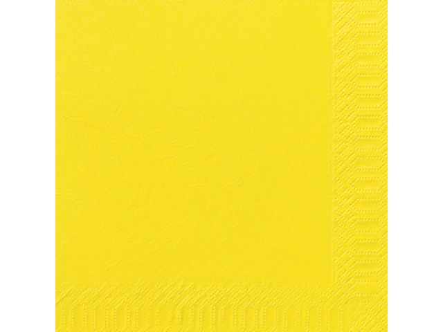 DUNI Servett 3-lagers, enfärgad, ¼-vikt, 40 cm, gul 125/fp | Kök och servering - Servetter och dukar - Servett - 3-lagers | Kontorsexperten