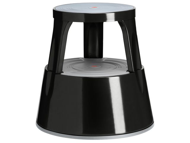 Twinco Kontorspall, tvåstegspall, plast, 3 hjul, 410 mm, svart | Kontorsmöbler och inredning - Stegar och pallar - Stegpallar | Kontorsexperten