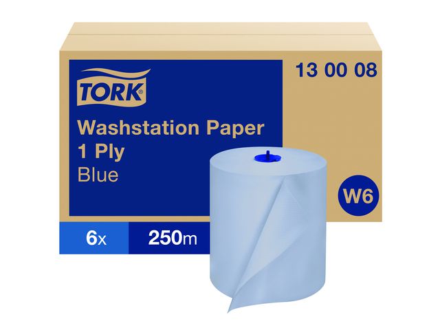 Tork Torkrulle Basic W6 1-lag 250m blå | Städ och hygien - Toalettpapper och torkpapper - Torkrullar | Kontorsexperten