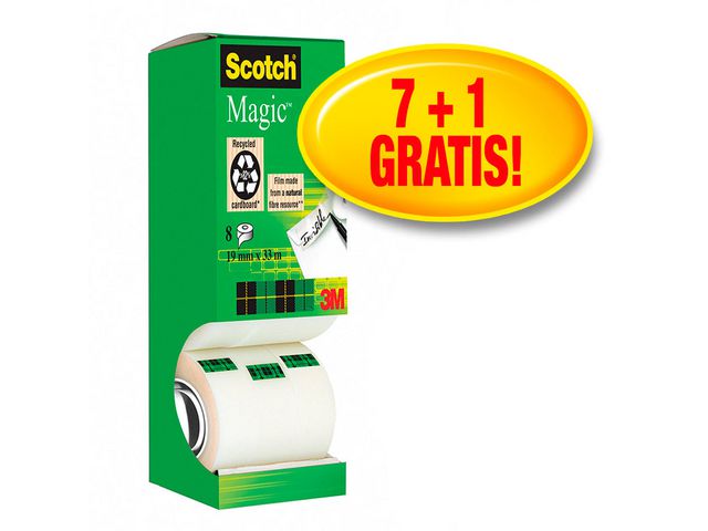 Scotch® Tejp Magic transparent 33mx19mm 8/fp | Kontorsmaterial - Tejp lim och häftmassa - Tejp - Dokument | Kontorsexperten