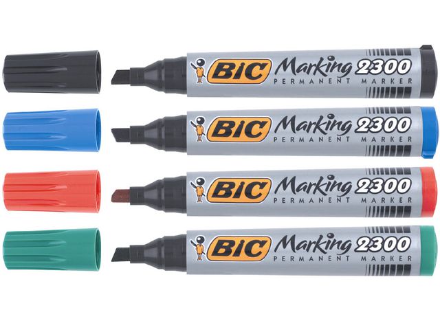 BIC® Märkpenna 2000 4 färger/fp | Kontorsmaterial - Pennor - Märkpennor - Skuren spets | Kontorsexperten