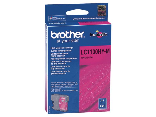 Brother Bläckpatron LC1100HY M, LC-1100HYM, Innobella™-bläck, magenta, singelförpackning, hög kapacitet | Toner och bläck - Bläckpatroner - Bläckpatroner Brother | Kontorsexperten