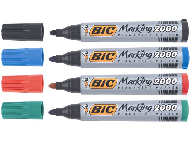 BIC® Märkpenna 2000 4 färger/fp | Kontorsmaterial - Pennor - Märkpennor - Rund spets | Kontorsexperten