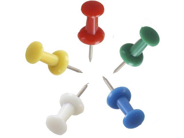 Actual Kartnålar ACTUAL cylinderformad vit 30/fp | Kontorsmaterial - Häftstift och kartnålar - Kartnålar | Kontorsexperten