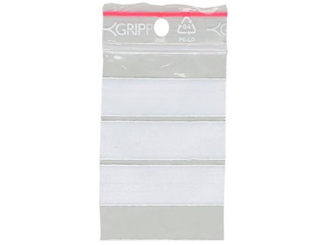 GRIPPIE Blixtlåspåse med skrivfält 40x60mm 1000/fp | Emballage och lagerutrustning - Blixtlåspåsar - Med skrivfält | Kontorsexperten