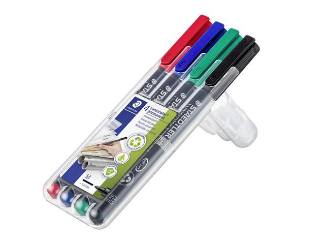 STAEDTLER Lumocolor Universalpenna M P 4/fp | Kontorsmaterial - Pennor - Overheadpennor | Kontorsexperten