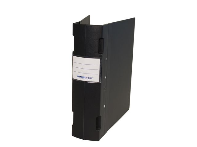KEBA Gaffelpärm ergo A4 80mm Svart/Svart | Kontorsmaterial - Pärmar och register - Gaffelpärmar i plast | Kontorsexperten