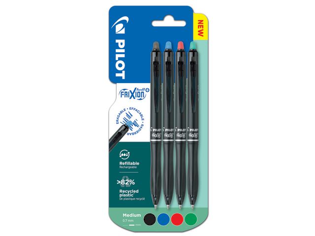 PILOT Gelpenna Frixion Ball Plus 0,7mm 4/fp | Kontorsmaterial - Pennor - Gelpennor raderbara | Kontorsexperten