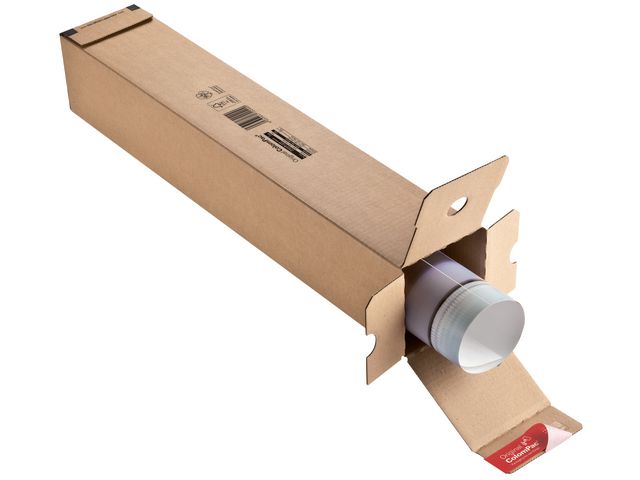 ColomPac Fyrkansttub 610x108x108mm brun | Emballage och lagerutrustning - Lådor och well - Papptuber | Kontorsexperten