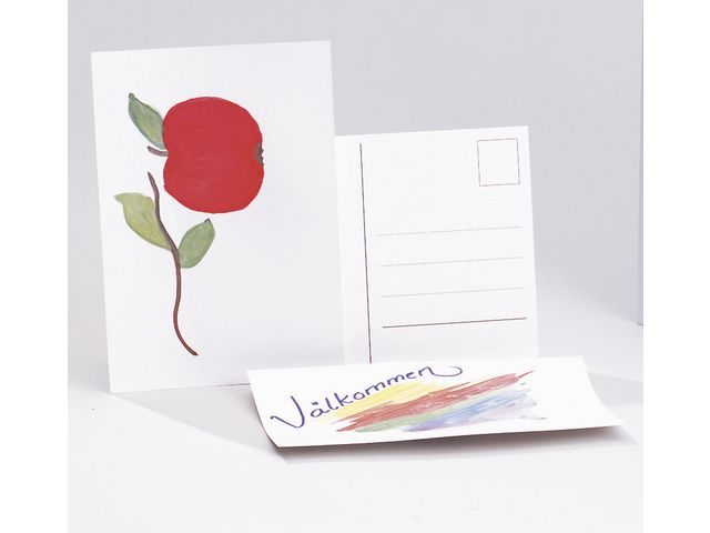 Vykort, förtryckt adressruta, kartong, vit 50/fp | Skola och förskola - Hobbymaterial - Pyssel | Kontorsexperten