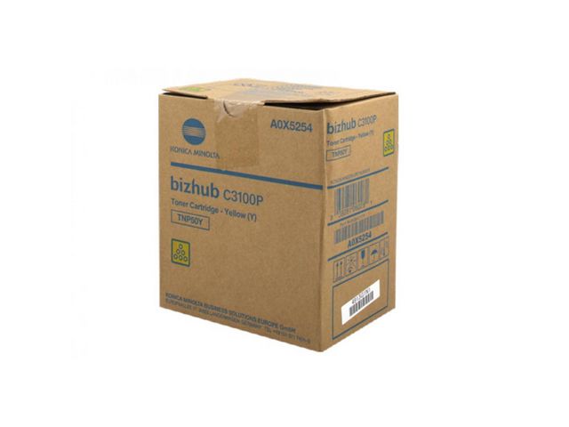 Konica Minolta Toner, TNP-50Y, gul, A0X5254 | Toner och bläck - Tonerkassetter - Toner Konica Minolta | Kontorsexperten