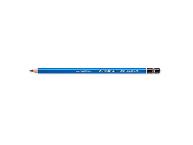 Produktfoto för Staedtler Mars Grafitpenna, Lumograph 100, 7B-stift, sexkantig pennkropp, blå