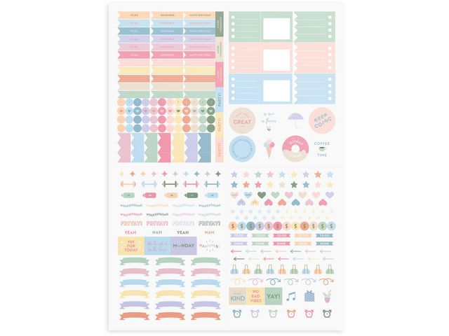Burde Stickersark Pretty Pastels | Almanackor och kalendrar - Temakalendrar - Kreativitet | Kontorsexperten