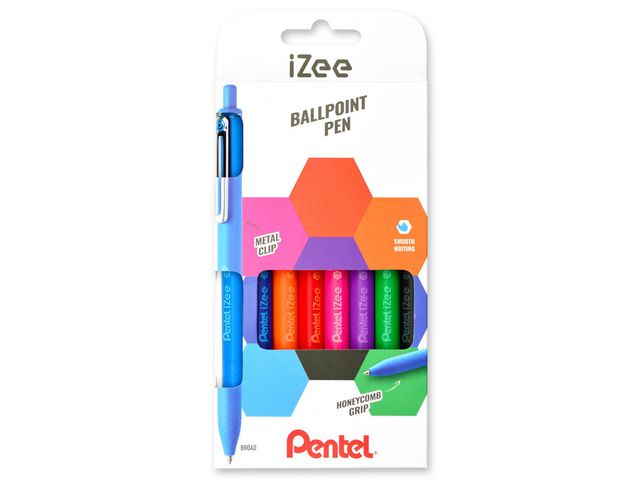 PENTEL Kulpenna iZee 1,0 sort.färg 8/fp | Kontorsmaterial - Pennor - Kulpennor | Kontorsexperten