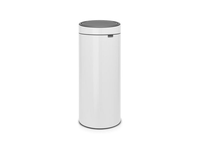 BRABANTIA Papperskorg Touch Bin New 30L Vit | Städ och hygien - Avfallshantering och källsortering - Papperskorgar | Kontorsexperten