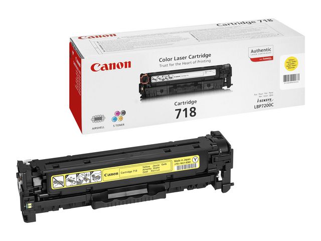 Canon Toner 718, 2659B002AA, gul, singelförpackning | Toner och bläck - Tonerkassetter - Toner Canon | Kontorsexperten