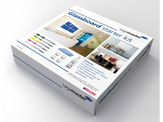 Legamaster Startpaket med tillbehör för whiteboardtavlor i glas, fyra magneter, fem märkpennor, mikrofiberduk, TZ 7 rengöringsspray, 506 g | Kontorsmöbler och inredning - Whiteboardtavlor och tillbehör - Whiteboardtavlor - Glas | Kontorsexperten