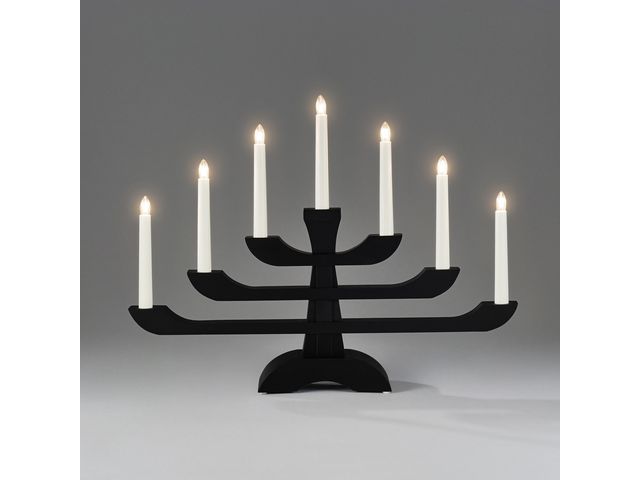 KONSTSMIDE Elljusstake 7 ljus 53x39cm trä svart | Kontorsmöbler och inredning - Lampor och belysning - Ljusstakar | Kontorsexperten