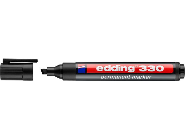 Edding® Märkpenna Permanent 330 med snedskuren spets, 1 - 5 mm, svart | Kontorsmaterial - Pennor - Märkpennor - Skuren spets | Kontorsexperten
