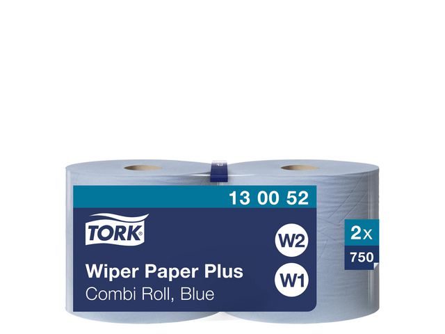TORK Industritork Plus Combi W1/2 blå 2/fp | Städ och hygien - Toalettpapper och torkpapper - Industritork | Kontorsexperten