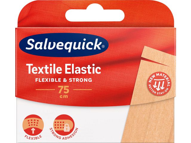 Salvequick Plåster Textil 75cm | Skyddsutrustning - Första Hjälpen - Plåster | Kontorsexperten