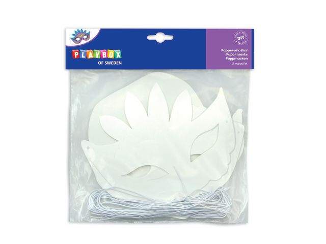 PLAYBOX Pappersmasker blandade former 16/fp | Skola och förskola - Bild och form - Ritblock och målarböcker | Kontorsexperten