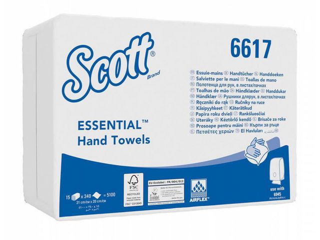 SCOTT Pappershandduk Essential vit 5100/fp | Städ och hygien - Toalettpapper och torkpapper - Pappershanddukar | Kontorsexperten