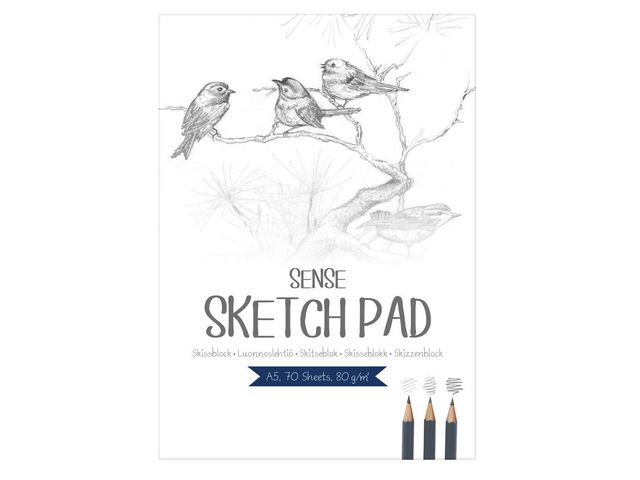 Sense Skissblock A5 80g | Skola och förskola - Bild och form - Ritblock och målarböcker | Kontorsexperten