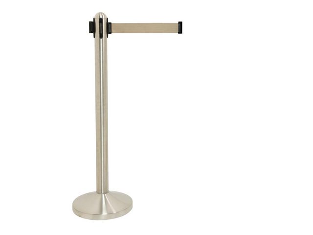 Securit® Avspärrningsstolpe komplett bostad stål grått band | Kontorsmöbler och inredning - Barriärsystem - Skyltar och rep | Kontorsexperten