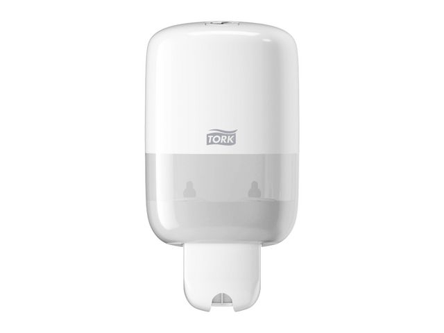 Tork Dispenser för tvål och lotion, vitt, plast, 500ml 206 x 112 x 114mm | Städ och hygien - Tvål och hygien - Hygiensystem - Tork | Kontorsexperten