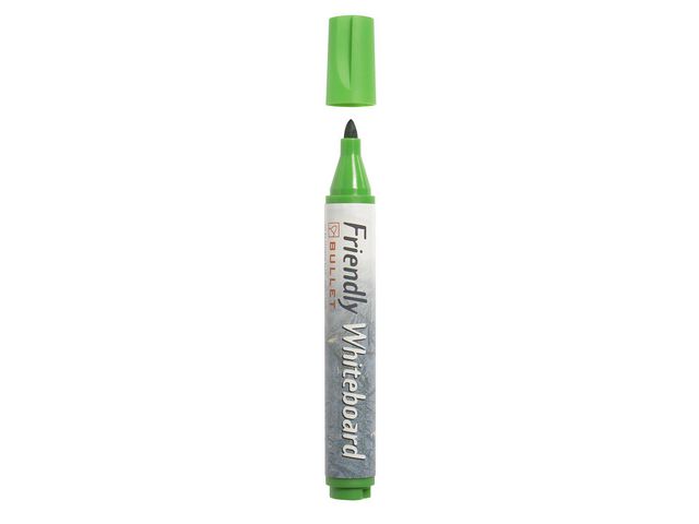 Friendly Whiteboardpenna, icke-permanent, alkoholbaserat pigmentbläck, 1–3 mm, tunn spets, grön | Kontorsmaterial - Pennor - Whiteboardpennor - Rund spets | Kontorsexperten