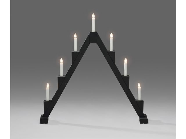 KONSTSMIDE Elljusstake 7 ljus vikbar 56x56 trä svar | Kontorsmöbler och inredning - Lampor och belysning - Ljusstakar | Kontorsexperten