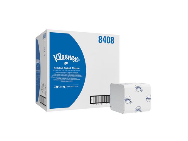 Kleenex® Ultravikt toalettpapper, 2-lagers, 200ark, 125 mm, vit 7200/fp | Städ och hygien - Toalettpapper och torkpapper - System - Kimberly Clark | Kontorsexperten