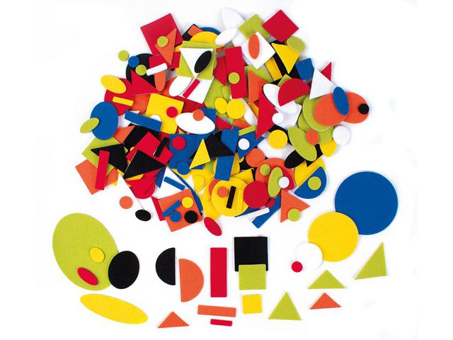 PLAYBOX Geometriska former självhäftande 500/fp | Skola och förskola - Hobbymaterial - Bokmärken och stickers | Kontorsexperten